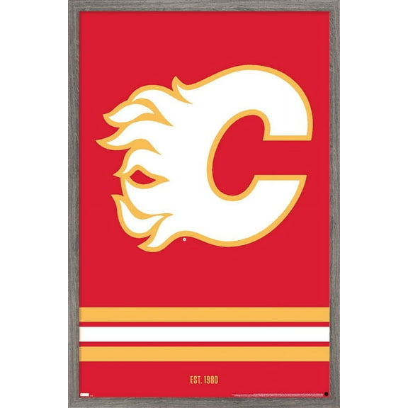 NHL Calgary Flames - Logo 21 Wall Poster, 14.725" x 22.375", Framed