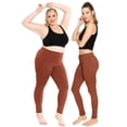 thumbnail image 2 of Stretch Is Comfort Women's Cotton Full Length Leggings Almond 6X, 2 of 7