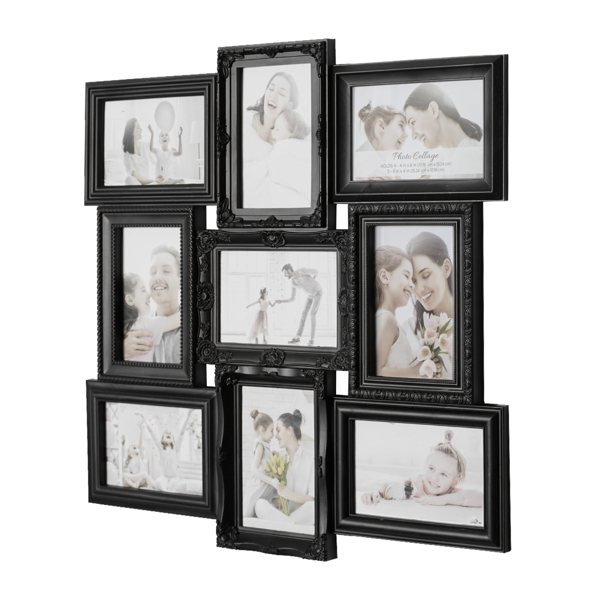 NEW STYLISH PHOTO PICTURE FRAME HOLDS 12 PHOTOS APERTURE MULTI COLLAGE 4” x 6” 