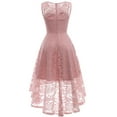 thumbnail image 4 of Market In The Box Women's Lace Dress Vintage Floral Sleeveless Hi-Lo Formal Party Dress Asymmetrical Cocktail Formal Swing Dress, 4 of 6