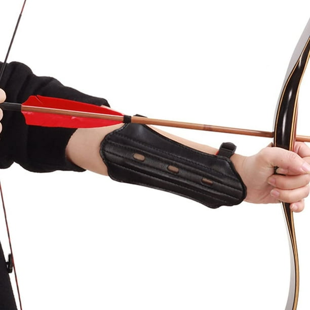 Protège-bras de tir à l'arc Fortunenine protège-avant-bras en cuir enfants  garde-bras d'arc garde pour Archer accessoire 1 paire 