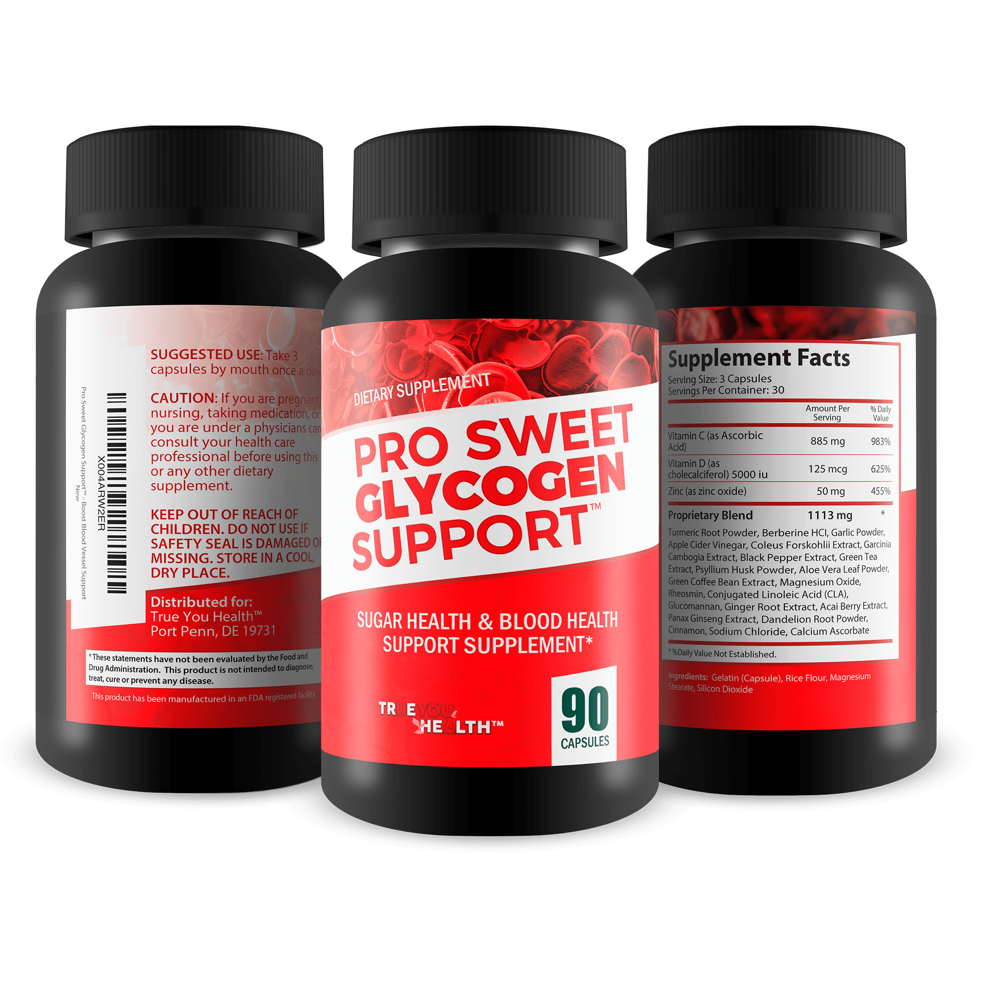 Pro Sweet Glycogen Support - Our Best Sweet Blood Support Supplement - Sugar Health Blood Health & Blood Circulation Support Supplement for Sugar Balance, Circulation Blood Boost Blood Vessel Support