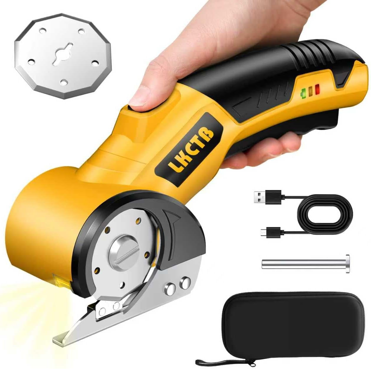 Electric Scissors, Cardboard Cutter, With LED Light, High-Efficiency Brushless Motor, 3500mAh Battery, Tungsten Steel Blade, Suitable for Cloth, Cardboard, Leather, Carpet Wire Rope Cutters