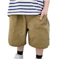 thumbnail image 3 of Bxsruta Toddler Boy Shorts, Children's Summer Casual Pants Comfortable Shorts Cropped Pants with Pockets Worn As Outerwear Pants, Khaki 9 Years, 3 of 4