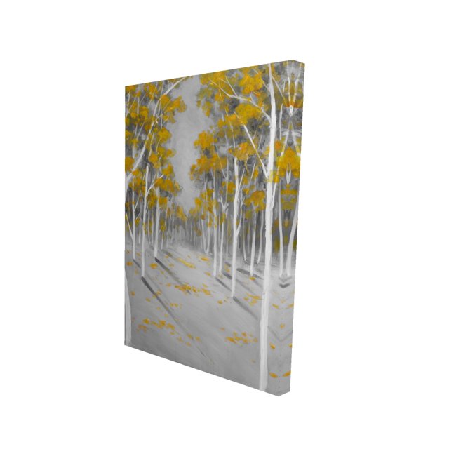 Forêt de Bouleaux Jaunes - Toile 24"x36 Pouces - Impression sur Demande