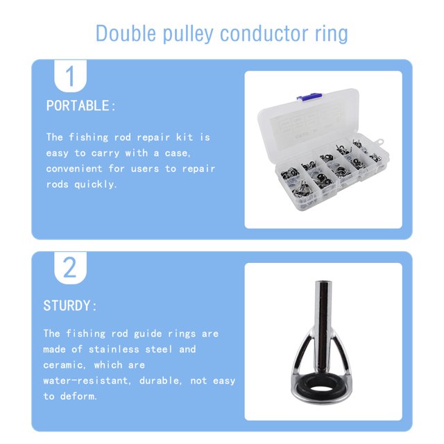 100 Pieces Stainless Steel Fishing Rod Pole Tip Replacement Parts Guide Rings Casting Pole Balance Repair Spare Parts Professional Beginners Hardware