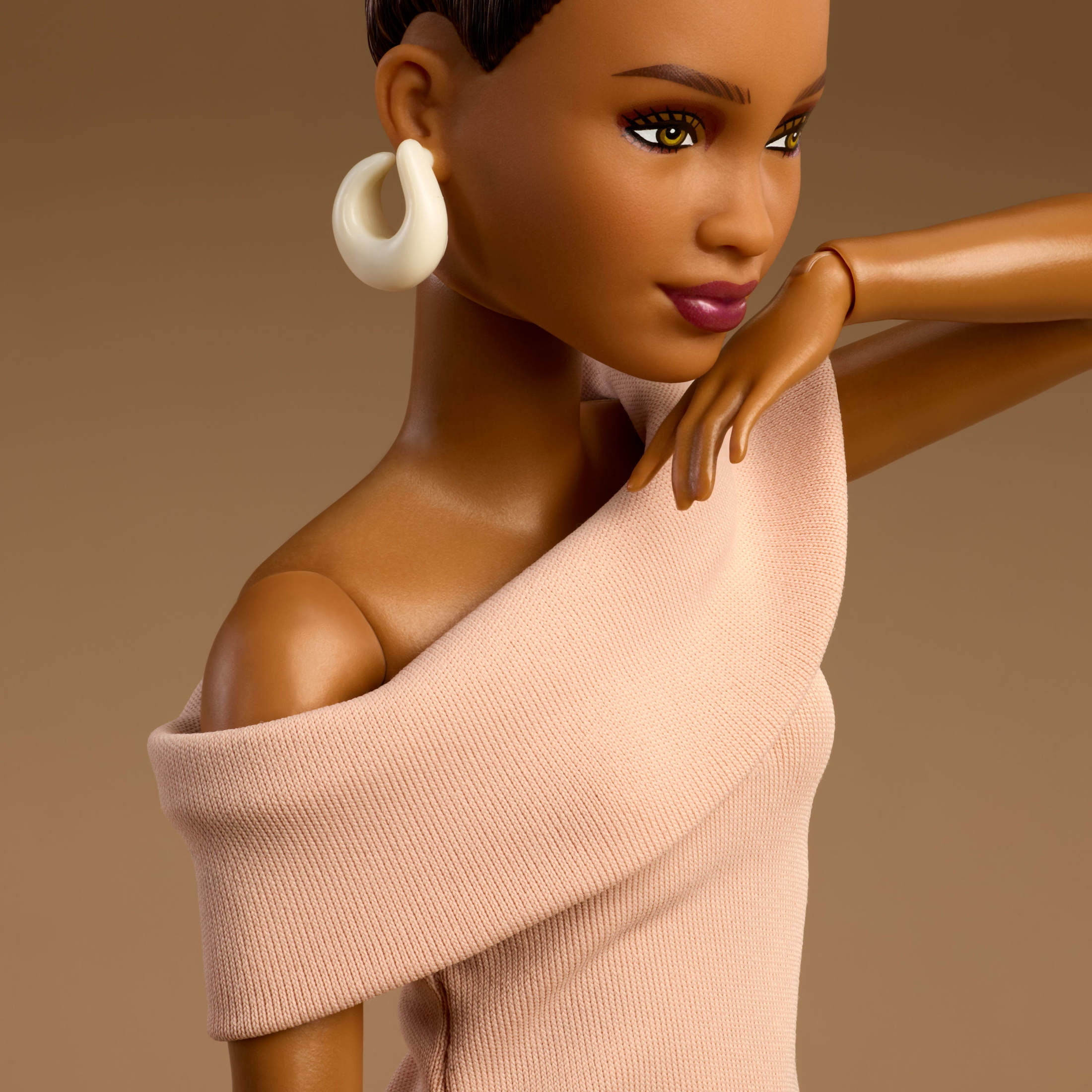 Barbie Basics Collectible Doll, Model 08 with Brunette Hair in Tan Dress & Strappy Heels