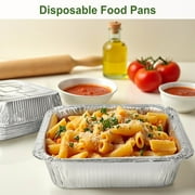 Treamon Square Aluminum Pans, Disposable Tin Foil Pans, 8*8 30 Count