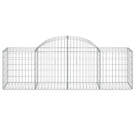 vidaXL Arched Gabion Baskets 2 pcs 200x50x60/80 cm Galvanised Iron