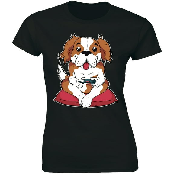 Humor Dog Gamer - Funny Gaming Gift For Dog lover Women's T-Shirt