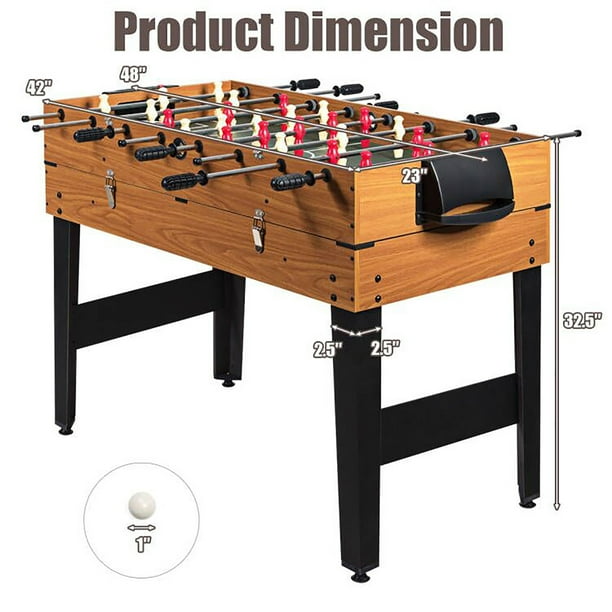 Costway 48'' 3-In-1 Multi Combo Game Table Foosball Soccer
