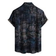 thumbnail image 3 of Domuza Mens Shirts Summer Hawaiian Casual Short Sleeve Beach Shirts Tropical Floral Printed Button Down T-Shirt Collared Vacation Blouse Navy XL, 3 of 6