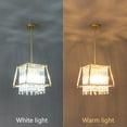 thumbnail image 7 of ZHLWIN Dining Room Light Fixture Farmhouse Chandelier Gold Metal Crystal Pendant Light for Kitchen Island Dining Room Living Room Flat and Inclined Ceiling (Trapezoid -11.81in), 7 of 7