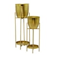 thumbnail image 6 of CosmoLiving by Cosmopolitan 32", 24"H Gold Metal Planter with Removable Stand (2 Count), 6 of 9