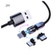 thumbnail image 1 of Matsuzay Cable de succión magnética para USB Carga rápida Cabeza redonda Opcional 3 EN 1 Enchufe para Android Electrónica negro 2M, 1 of 1