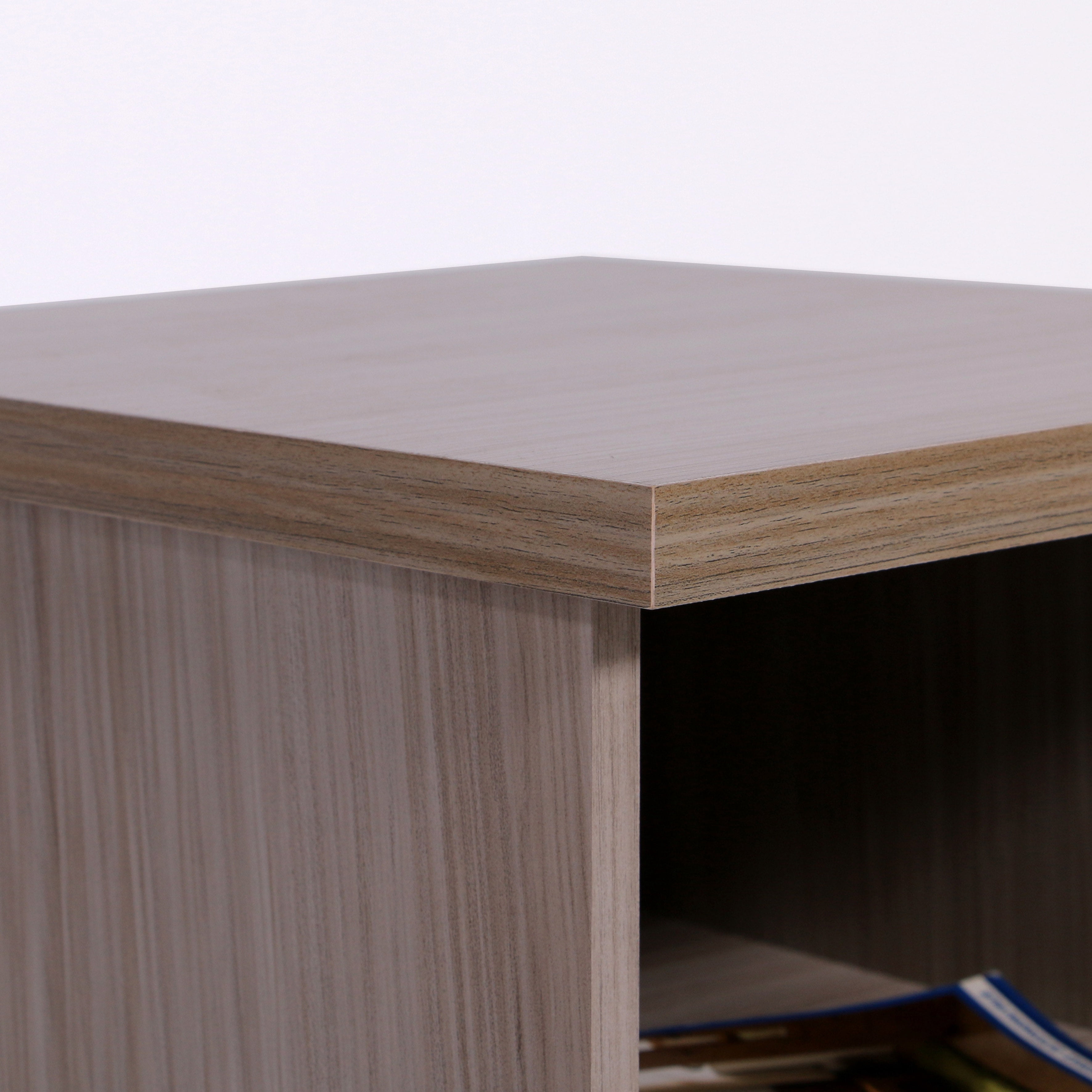 TMS Nevada Nightstand, Gray and Natural