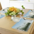thumbnail image 4 of Ambesonne Landscape Place Mats Set of 4, Scenery Lake Bushes, Standard Size, Pale Blue Jade Green, 4 of 6