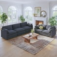 thumbnail image 3 of Sofa Set, Lofka 110.2" Cloud Couch and Loveseat, Modern Living Room Furniture Set, Corduroy Upholstered Couches for Living Room Bedroom, Dark Gray, 3 of 11