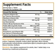 Bronson Vitamin B Complex (Vitamin B1, B2, B3, B6, B9 - Folic Acid, B12), 250 Tablets