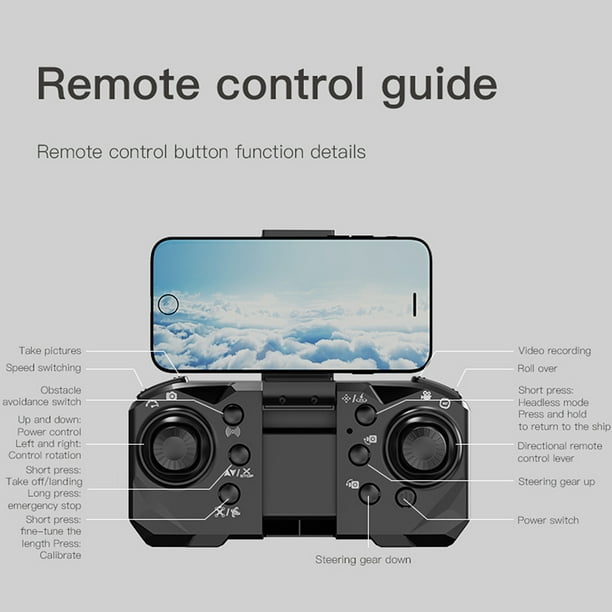 Mini Drone con Control remoto y camara Dual cuadricoptero plegable sin cabeza con funcion para evitar obstaculos gesto Bodega Aurrera en linea
