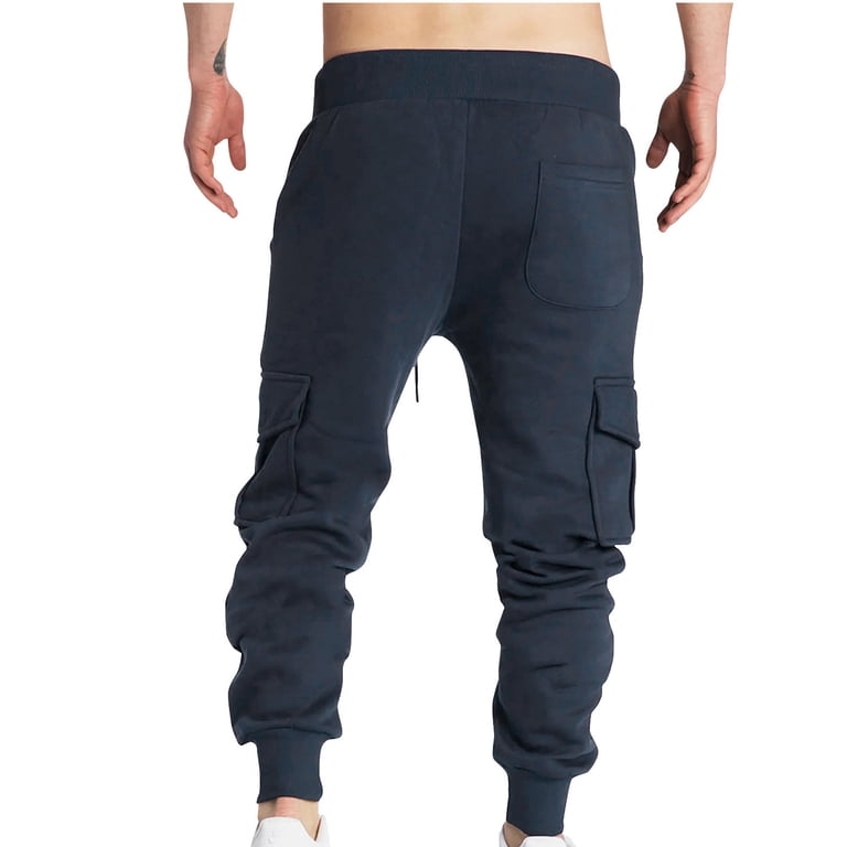 MFCT Men's Strapped Techwear Cargo Joggers - Black Hip Hop Streetwear Pants With Adjustable Waist
