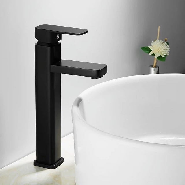 Grifo de lavabo de acero inoxidable, grifo de lavabo de un solo mango, grifo de lavabo de baño, grifo de lavabo de un solo mango, grifo de lavabo de baño