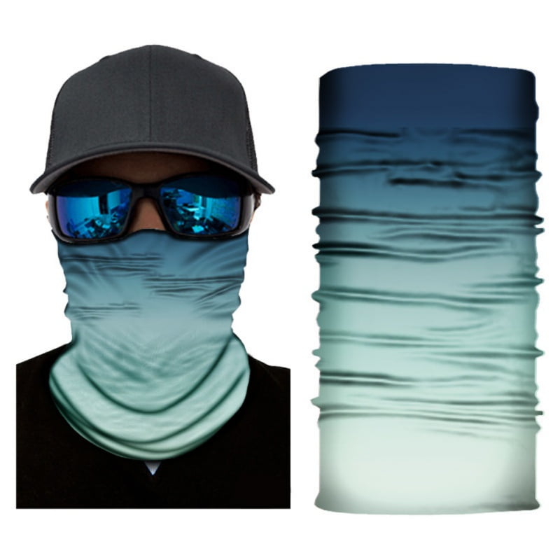 UV Face Mask Headwear Fishing Gator Bandana Scarf Neck Seamless Covering Blue 