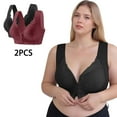 thumbnail image 2 of Riecok Plus Size Push up Bras Lace 2 Pack Wireless Bras Seamless Everyday Bras Breathable Comfortable Bras, 2 of 8
