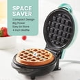 thumbnail image 4 of Elite Gourmet EWM013M# Electric Nonstick Mini Waffle Maker with 5-inch cooking surface, Belgian Waffles, Compact Design, Hash Browns, Keto, Snacks, Sandwich, Eggs, Easy to Clean, Blue, 4 of 7