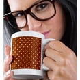 thumbnail image 2 of 3drose, Brown Polka Dot Pattern - Stylish Small White Dots - Retro Dotty Spotty Spots Fifties Style Fashion, 11oz Mug, 2 of 6