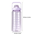 thumbnail image 2 of Botella 2L Taza Exterior Estanca con Marcador de Tiempo y Pajita Viaje Morado, 2 of 9