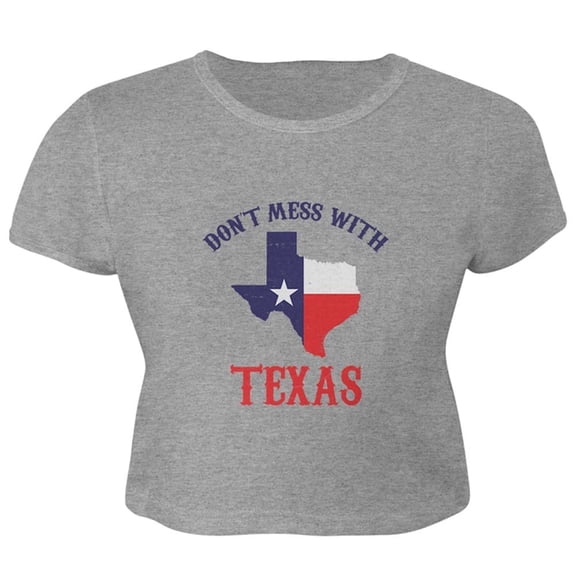 Don't Mess With Texas Juniors Crop Top T-Shirt Heather MD