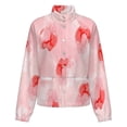 thumbnail image 5 of Jackets for Women Winter Coat Jackets Flannel Stand Collar Jacket(Abstract Floral Blush Pink,Size:S-4XL), 5 of 7