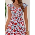 thumbnail image 5 of PRETTYGARDEN Women's Summer Flowy Maxi Dress Casual Cap Sleeve V Neck Smocked Beach Sundress, 5 of 5
