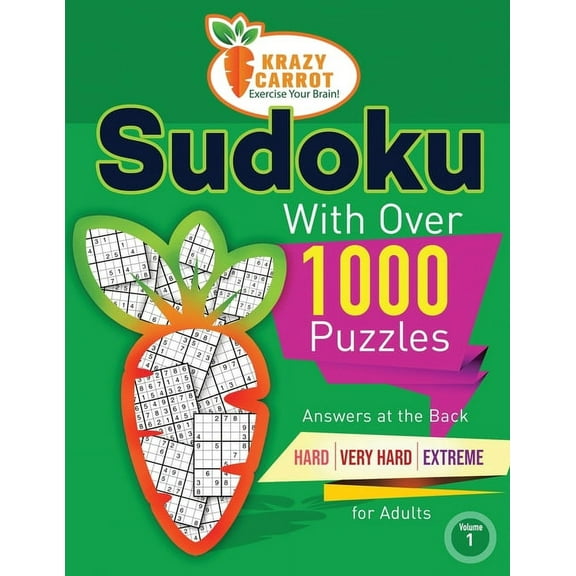 Sudoku with Over 1000 Puzzles - 6 Difficulty Levels Ranging from Very Easy to Extreme - 6 Volumes : Sudoku With Over 1000 Puzzles: Answers at the Back - Hard, Very Hard and Extreme Levels - For Adults