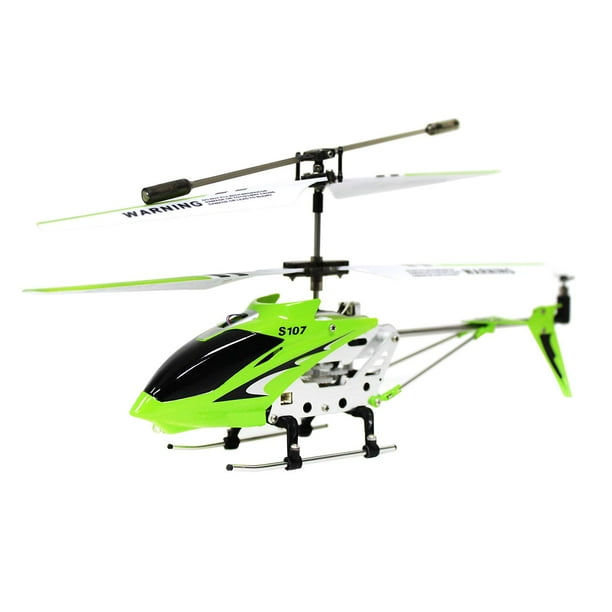 Helicóptero RC Syma S107 de 3 canales con giroscopio verde