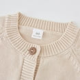 thumbnail image 5 of Jalioing Toddler Kids Knit Cardigan Casual Basic Crew Neck Button Down Sweaters Solid Color Cotton Outerwear, 5 of 8