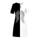 thumbnail image 4 of ICHUANYI Clearance Women Casual Slimming Draw Back Printed Short Sleeves Cold Shoulder Dress(White, XL) Ichuanyi Ichuanyi, 4 of 5