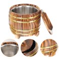 thumbnail image 1 of IFANLANDOR Rice Barrel Wooden Rice Bucket for Home Use with Coffee Color 1 Set, 1 of 8