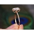 thumbnail image 3 of 1.50 Ct Oval cut Halo Man made diamond moissanite Wedding Ring with 18k Gold Plating, 3 of 6