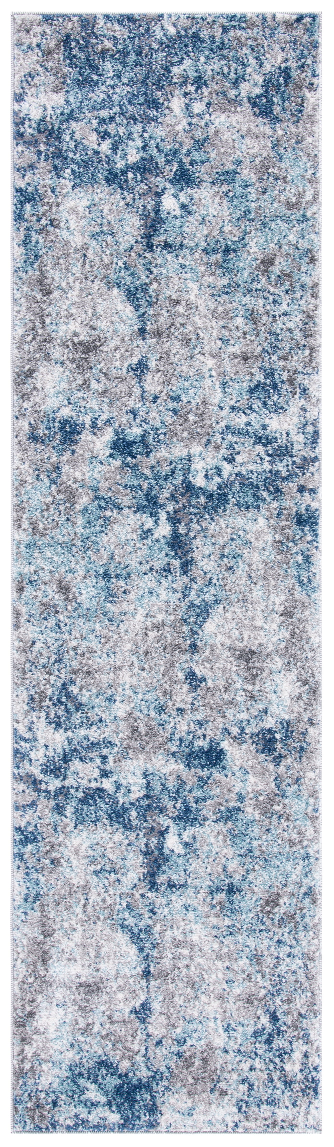 SAFAVIEH Aston Calanthia Abstract Runner Rug, Navy/Gray, 2' x 11'
