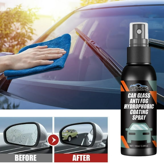 Car Windshield Spray Water Repellent Antifogging Agent, Car Glass Oil Film Removal Agent, Hydrophobic Coating Anti Fog Anti Rain for Car Window Windscreen Wiper Home，2 Pack-6.76oz