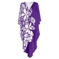 thumbnail image 6 of XYZCANDO Polynesian Flowers Kaftan Dresses Plus Size Swimsuit Coverup Summer Bathing Suit Caftan Loungewear Beach Dress Bikini Cover Up Oversized Beach Robe Hawaiian Dresses Flowy Resort Wear, 6 of 7