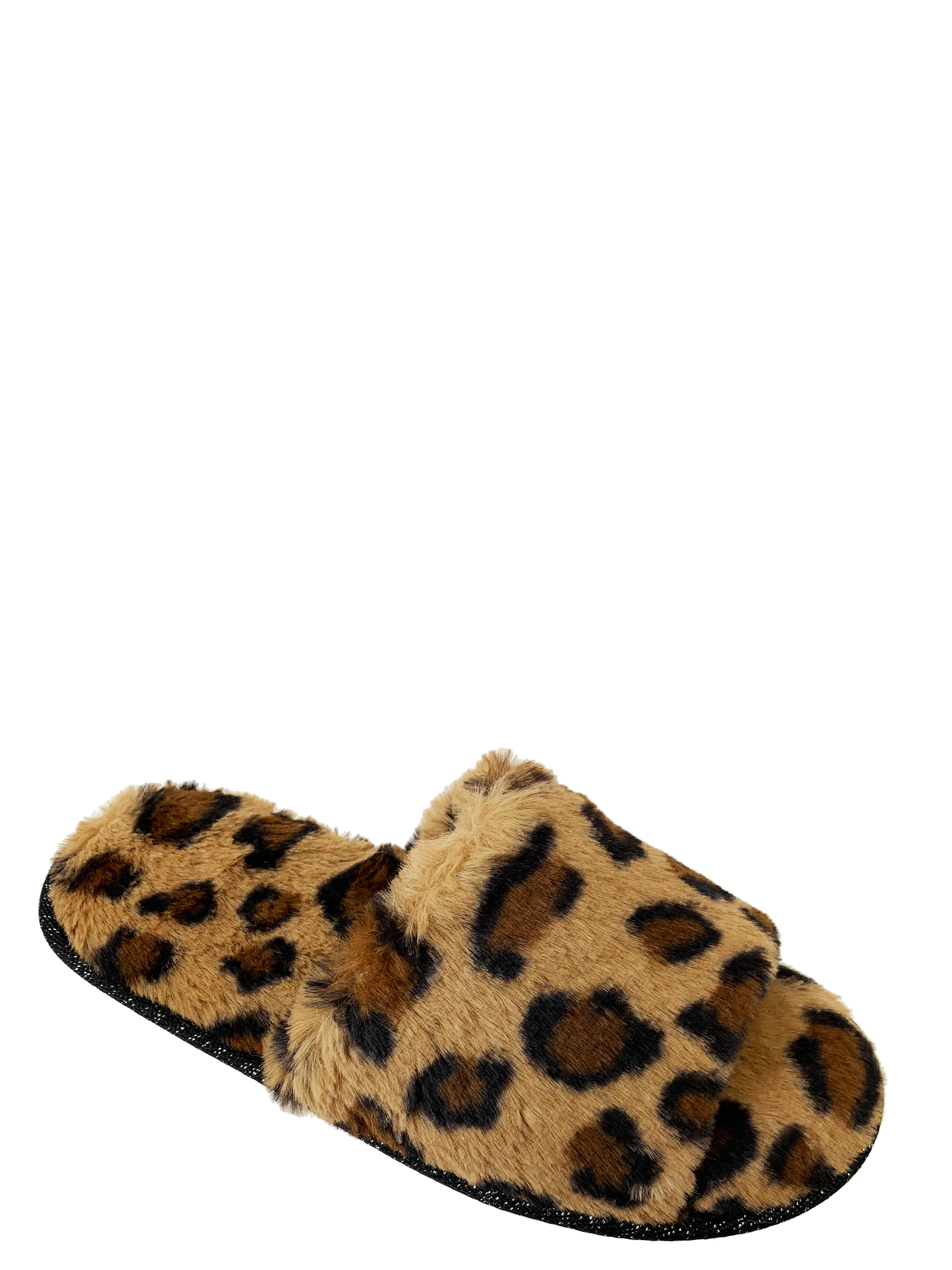 leopard fur slippers
