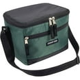 thumbnail image 2 of Fridge Pak, Unisex 6 Can Insulated Soft Cooler Bags, Lunch Bag, Waterproof Leak Proof Cooler Bags Insulated - Black on Green, 2 of 7