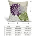thumbnail image 5 of Purple Green Pillow Covers 18x18 Inch Dahlia Flower White Gray Elegant Colored Throw Pillows Farmhouse Outdoor Decor for Home Living Room Sofa Bed Modern Floral Linen Square Cushion Case, Set of 2, 5 of 6
