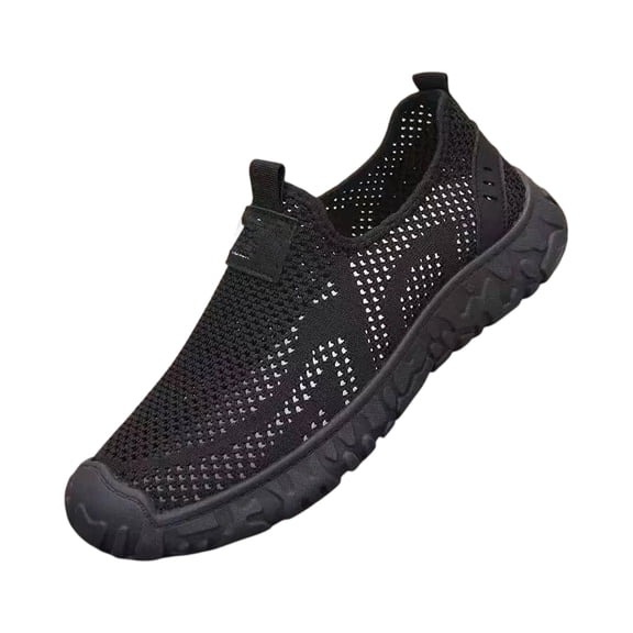 Homeyce Mens Breathable Mesh Sneakers Lightweight Hiking Shoes Non Slip Anti-Fatigue Comfortable Walking Trainers for Men Outdoor Travel Daily Use,Black 39