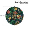 thumbnail image 2 of Yiaed Tropical Tribe Mask Print Leather Coasters for Drinks - Cup Coasters Coffee Table Kitchen Table Bar, Home & Office Gifts Handmade Drink Coasters-Round Shape, 2 of 6