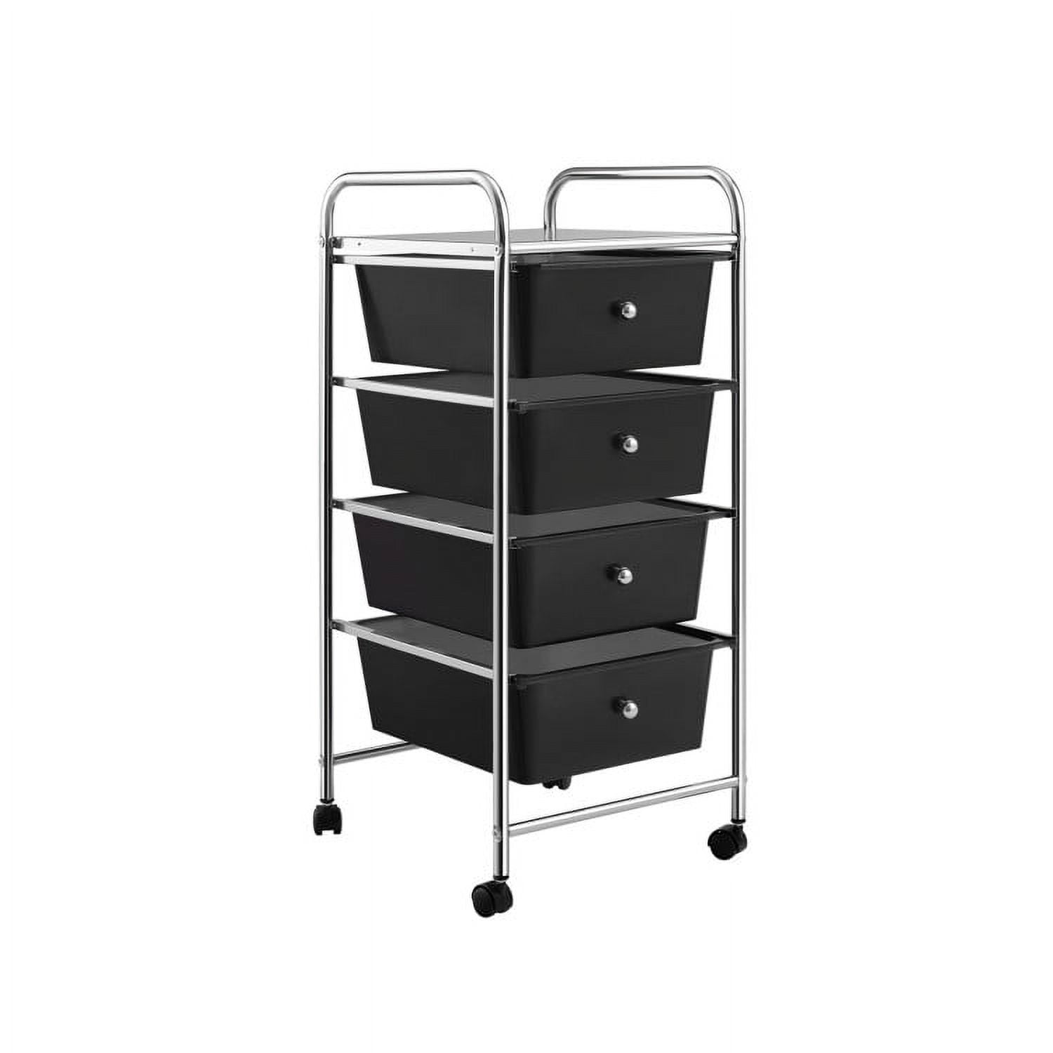 Demi Bonn 4-Drawer Cart Storage Bin Organizer Rolling with 4 Universal Casters, Black