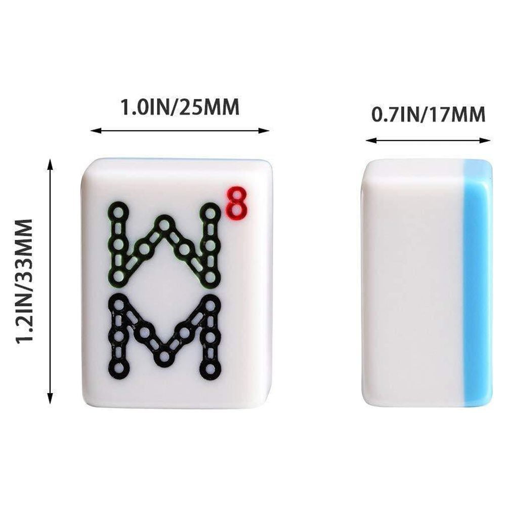 M36LH-1 144 Green Tiles Chinese Mahjong Silver Aluminum Case with Pushers and Cover Set